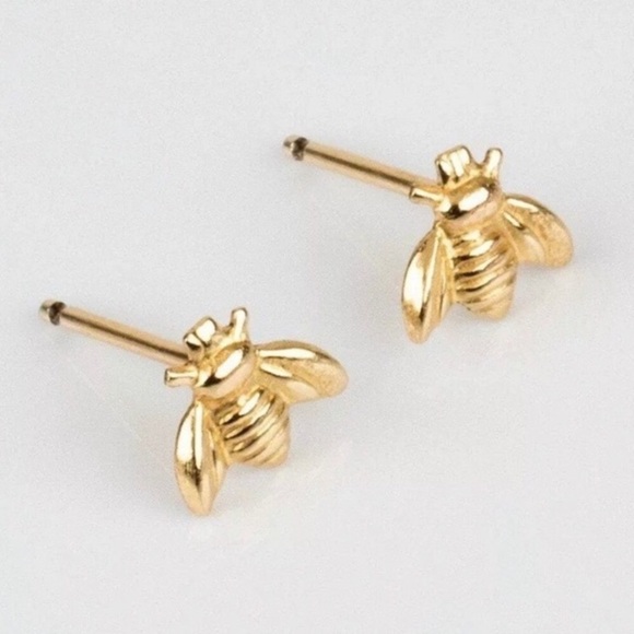 "The Bee’s Knees” Mini Stud Minimalist Earrings - Picture 3 of 11
